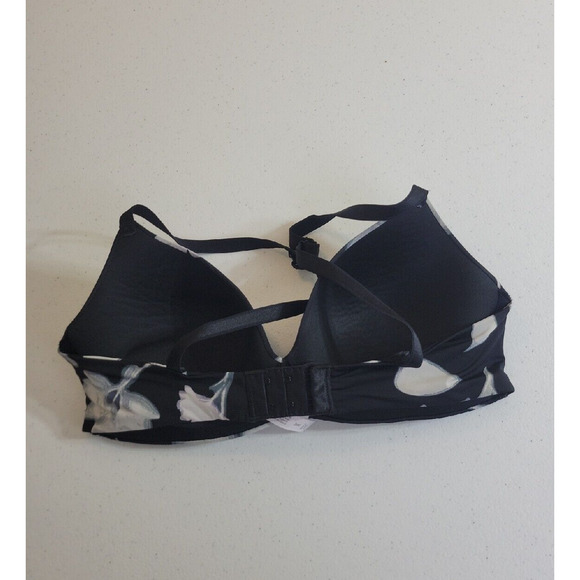 Auden Wire Free Convertible Racer Back Bra Black Floral Lined Adjustable 34C - Picture 3 of 10